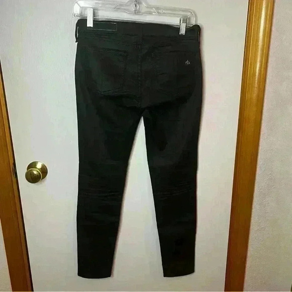 Rag And Bone The Legging Jean Women 26 Black Sheen Slim Skinny Fitted Stretch - Picture 6 of 9